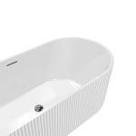 67'' Freestanding Bathtub, Deep Acrylic Soaking Tub with Non-Slip Base, cUPC Certified Modern Free Standing Tub, Chrome Drain, White Bath Tub for Bathroom Remodel and Spa-Like Comfort