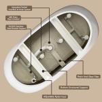 GETPRO Free Standing Tub 55" Deep Soaking Bath Tub Double Slipper Acrylic Freestanding Bathtub with Integrated Slotted Overflow and Removable Anti-clogging Drain Glossy White