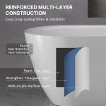 67" Acrylic Freestanding Soaking Bathtub, Modern Oval Acrylic Bath Tub with Pop-up Drain & Integrated Overflow for Soaking and Bathing, cUPC Certified, Glossy White Finish