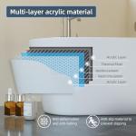 67 Inch Acrylic Freestanding Bathtub, Deep Soaking Tub with Non-Slip Base, CUPC Certified Free Standing Tub, Chrome Drain Bath Tub, Modern Tub for Bathrooms, White