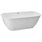 VEVOR Acrylic Freestanding Bathtub, 67 Inch Contemporary Soaking White Tub with Polished Chrome Overflow and Drain, Elegant Oval Shape Stand Alone Soaker Tub for Modern Bathroom or Remodel Projects