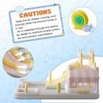 Albott Inflatable Bounce House, Water Slide with Jumping Area, Climbing Wall, Splash Pool and Water Gun, Indoor Outdoor Jumper for Big Children, Air Blower Included, Pastel Color, 184x173x94 Inch