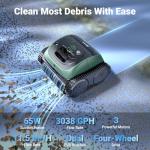 (2026 Upgrade) Pool Vacuum for Inground & Above Ground Pools, 4-in-1 Cordless Pool Cleaner, 150 Mins Runtime, APP Control, Triple-Motor & Smart Paths, Wall & Waterline Clean up to 1,614 Sq.ft