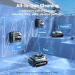 (2026 Upgrade) Pool Vacuum for Inground & Above Ground Pools, 4-in-1 Cordless Pool Cleaner, 150 Mins Runtime, APP Control, Triple-Motor & Smart Paths, Wall & Waterline Clean up to 1,614 Sq.ft