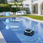 (2026 Upgrade) Pool Vacuum for Inground & Above Ground Pools, 4-in-1 Cordless Pool Cleaner, 150 Mins Runtime, APP Control, Triple-Motor & Smart Paths, Wall & Waterline Clean up to 1,614 Sq.ft