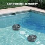 AIPER Cordless Robotic Pool Vacuum, Self-Parking Technology, Portable, Ideal for Above-Ground Flat Pool up to 40 Feet, Grey