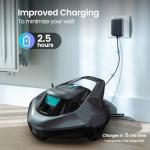 AIPER Cordless Robotic Pool Vacuum, Self-Parking Technology, Portable, Ideal for Above-Ground Flat Pool up to 40 Feet, Grey