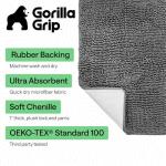 GORILLA GRIP Bath Rug Mat, Thick Soft Absorbent Chenille, Quick Dry Microfiber Mats, Rubber Backing Washable Shower Floor Rugs, US Designed Bathroom Bathmat Home Decor Accessories, 24x17, Grey