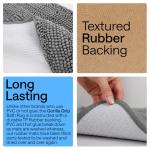 GORILLA GRIP Bath Rug Mat, Thick Soft Absorbent Chenille, Quick Dry Microfiber Mats, Rubber Backing Washable Shower Floor Rugs, US Designed Bathroom Bathmat Home Decor Accessories, 24x17, Grey