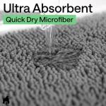 GORILLA GRIP Bath Rug Mat, Thick Soft Absorbent Chenille, Quick Dry Microfiber Mats, Rubber Backing Washable Shower Floor Rugs, US Designed Bathroom Bathmat Home Decor Accessories, 24x17, Grey