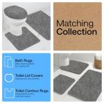 GORILLA GRIP Bath Rug Mat, Thick Soft Absorbent Chenille, Quick Dry Microfiber Mats, Rubber Backing Washable Shower Floor Rugs, US Designed Bathroom Bathmat Home Decor Accessories, 24x17, Grey
