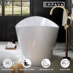 Empava Acrylic Soaking Bathtub with Brushed Nickel Drain