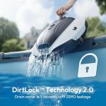 Bubot 300P Pool Vacuum, Cordless Robotic Pool Cleaner, Superior Suction, Smart Senor, DirtLock 2.0, 90-Min Runtime for Above-Ground Flat Pools up to 850 Sq.Ft.