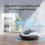 Bubot 300P Pool Vacuum, Cordless Robotic Pool Cleaner, Superior Suction, Smart Senor, DirtLock 2.0, 90-Min Runtime for Above-Ground Flat Pools up to 850 Sq.Ft.