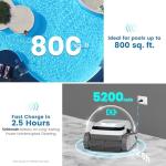 BOTLUXE Pool Vacuum for Inground Pools, 45,000Pa Power, Smart Navigation, Cordless Robotic Pool Cleaner for Pool Floor, Wall & Waterline, 120min Runtime, Suitable for Inground and Above Ground Pools