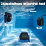 BOTLIFE PC20 Automatic Robotic Pool Cleaner, Cordless Pool Vacuum Robot for Inground & Above Ground Pools, Smart Navigation, Self-Parking, 5000GPH Suction, Cleans Floor, Wall & Waterline