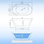 Modern 59-Inch Freestanding Acrylic Soaking Tub
