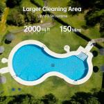 Cordless Pool Vacuum for Inground Pools: Robotic Pool Cleaner for Floor&Wall Climbing & Waterline Cleaning,APP Control 180W Suction Scrubbing 150 Mins Long Battery for Pools Up to 2,000 sq.ft