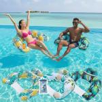 Auspicious Rain 3 Pack Inflatable Pool Floats for Adults with Cup Holders & Headrest - Heavy Duty PVC Lounge Chairs, Summer Pool Party Floats 2025