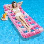 Inflatable Swimming Pool Floats Adult with Headrest, Pool Rafts Lounger with Cupholder for Pool Party, Summer Beach, Outdoor (Pink)