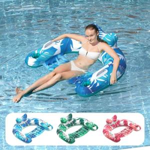 WOLKEK Pool Floats, 3 Pack Inflatable Float Chairs with Cupholders & Handles, Pool Floats Adult & Kids Perfect for Pool Lake & Rivers, Pool Toy Party, Relaxing Inflatable Chair for Swimming Pool