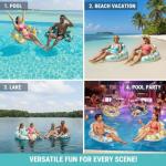 Auspicious Rain 3 Pack Inflatable Pool Floats for Adults with Cup Holders & Headrest - Heavy Duty PVC Lounge Chairs, Summer Pool Party Floats 2025