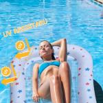 POORAFTERS 2 Pack White Ultra-Comfort Cooling Pool Float Lounge Extra-Large Fabric-Covered Inflatable Raft with Cup Holder Floating Lounger for Adults Beach Pool Lake Summer Relaxation Essential