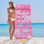 Inflatable Swimming Pool Floats Adult with Headrest, Pool Rafts Lounger with Cupholder for Pool Party, Summer Beach, Outdoor (Pink)