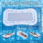 POORAFTERS 2 Pack White Ultra-Comfort Cooling Pool Float Lounge Extra-Large Fabric-Covered Inflatable Raft with Cup Holder Floating Lounger for Adults Beach Pool Lake Summer Relaxation Essential
