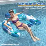 WOLKEK Pool Floats, 3 Pack Inflatable Float Chairs with Cupholders & Handles, Pool Floats Adult & Kids Perfect for Pool Lake & Rivers, Pool Toy Party, Relaxing Inflatable Chair for Swimming Pool