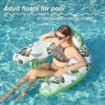 2 Pack Inflatable Pool Float Chair Floating Lounge with Cup Holder & Handles Pool Lounger Water Chair for Adults Ideal for Pool Parties Lakes and Rivers