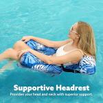 SLOOSH Pool Floats Chairs Adult, 3 Packs Inflatable Lounge Chairs,Blow up Pool Noodles Floats for Adults,Water Floating for Beach Party Summer Water Fun,Tropical Leaves