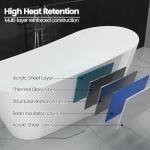 59" Stylish Freestanding Acrylic Soaking Bathtub