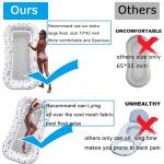 POORAFTERS 2 Pack White Ultra-Comfort Cooling Pool Float Lounge Extra-Large Fabric-Covered Inflatable Raft with Cup Holder Floating Lounger for Adults Beach Pool Lake Summer Relaxation Essential