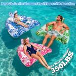 Ornnut XLarge Pool Floats,3 Packs Inflatable Pool Float Chairs for Adults & Kids, Upgraded Pool Floats with Cupholders & 2 Handles, Summer Pool Lounger Pool Toys for Lakes, Beach Vacation, Water Party