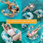 Auspicious Rain 3 Pack Inflatable Pool Floats for Adults with Cup Holders & Headrest - Heavy Duty PVC Lounge Chairs, Summer Pool Party Floats 2025
