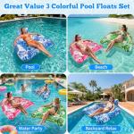 Ornnut XLarge Pool Floats,3 Packs Inflatable Pool Float Chairs for Adults & Kids, Upgraded Pool Floats with Cupholders & 2 Handles, Summer Pool Lounger Pool Toys for Lakes, Beach Vacation, Water Party