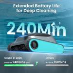 (2026 Upgrade) Aiper Scuba S1 Robotic Pool Cleaner, Wall & Waterline Cleaning, Double Filtration, Extended 180-Min Battery Life, Smart Navigation, App Support, OTA Upgrade