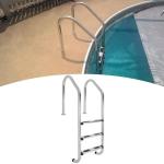 Kojem 3 Step In-Ground Pool Ladder Compatible with Outdoor/Indoor Pool with Swimming Non Slip Step 304 Stainless Steel Silvery 300 LBS Easy Assembly and Climbing