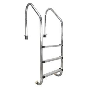 DOEL Swimming Pool Ladder, Non-Slip Steps Ladder, 3-Step In-Ground Stainless Steel Step for Indoor/Outdoor Pool, Easy Assembly and Climbing