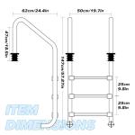 Swimming Pool Ladder,3-Steps Inground with Non-Slip Integrated Treads, 1.90" OD, Stainless Steel Pool Ladder for Inground Indoor/Outdoor Pools, 304 Stainless Steel, Heavy Duty Non-Slip Ladder.
