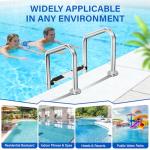 Swimming Pool Ladder for Inground Pools, 3-Step 304 Stainless Steel Pool Stairs with Non-Slip Rubber Step Pads, Rugged & Durable for Indoor/Outdoor Pool, Supports 330 lbs