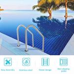 DOEL Swimming Pool Ladder, Non-Slip Steps Ladder, 3-Step In-Ground Stainless Steel Step for Indoor/Outdoor Pool, Easy Assembly and Climbing