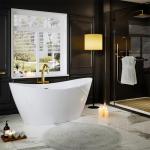 Empava Acrylic Soaking Bathtub with Brushed Nickel Drain