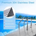 DOEL Pool Ladder, 304 Stainless Steel 2-Step Non-Slip Ladder for In-ground Swimming Pool, Non-Slip, 440lb Capacity