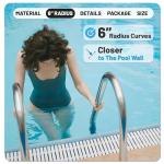 Kojem 3 Step In-Ground Pool Ladder Compatible with Outdoor/Indoor Pool with Swimming Non Slip Step 304 Stainless Steel Silvery 300 LBS Easy Assembly and Climbing