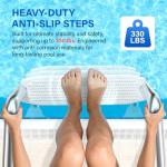 Swimming Pool Ladder for Inground Pools, 3-Step 304 Stainless Steel Pool Stairs with White Non-Slip Step Pads, Rugged & Durable for Indoor/Outdoor Pool, Supports 330 lbs