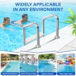 Swimming Pool Ladder for Inground Pools, 4-Step 304 Stainless Steel Pool Stairs with White Non-Slip Step Pads, Rugged & Durable for Indoor/Outdoor Pool, Supports 440 lbs