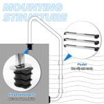 Swimming Pool Ladder,3-Steps Inground with Non-Slip Integrated Treads, 1.90" OD, Stainless Steel Pool Ladder for Inground Indoor/Outdoor Pools, 304 Stainless Steel, Heavy Duty Non-Slip Ladder.