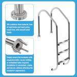 Kojem 3 Step In-Ground Pool Ladder Compatible with Outdoor/Indoor Pool with Swimming Non Slip Step 304 Stainless Steel Silvery 300 LBS Easy Assembly and Climbing